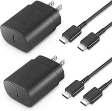 Type C Charger Fast Charging, 2-Pack 25W Wall Power Adapter black 