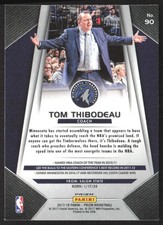 Tom Thibodeau 2017-18 Panini Prizm Silver Prizm #90 Minnesota Timberwolves