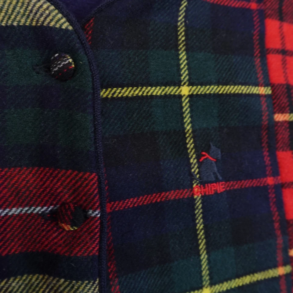 De Colección Chipie Cárdigan Chaqueta Lana Sangrado Cuadros Botón Delantero Hecho en Francia Mujeres XXL Foto 2 de 4