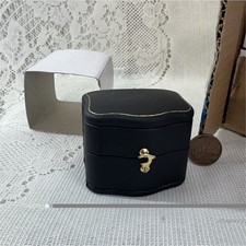 Box of 24 Black Velvet Ring Gift Box with Gold Clasp, Small Size