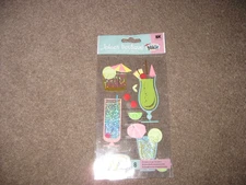 New Jolee's Boutique Scrapbook Stickers Tropical Drinks