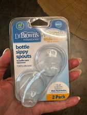 Dr. Brown  S  Milestones  Options   Sippy Spouts 2-Pack Wide-Neck Soft 6 MONTH 