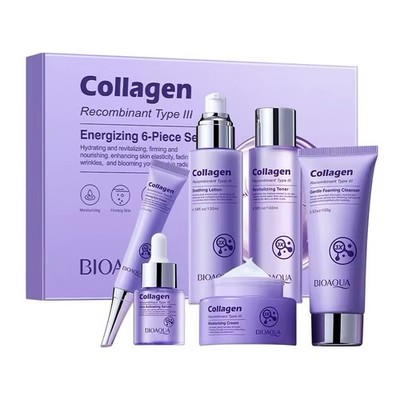 Bioaqua Collagen Energizing Skincare Set 6-Piece Anti-Aging Hydrating Kit New