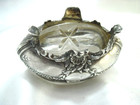 Victorian Repousse Footed Sterling Salt Cellar With Clear Glass Insert No Mono  — photo 2