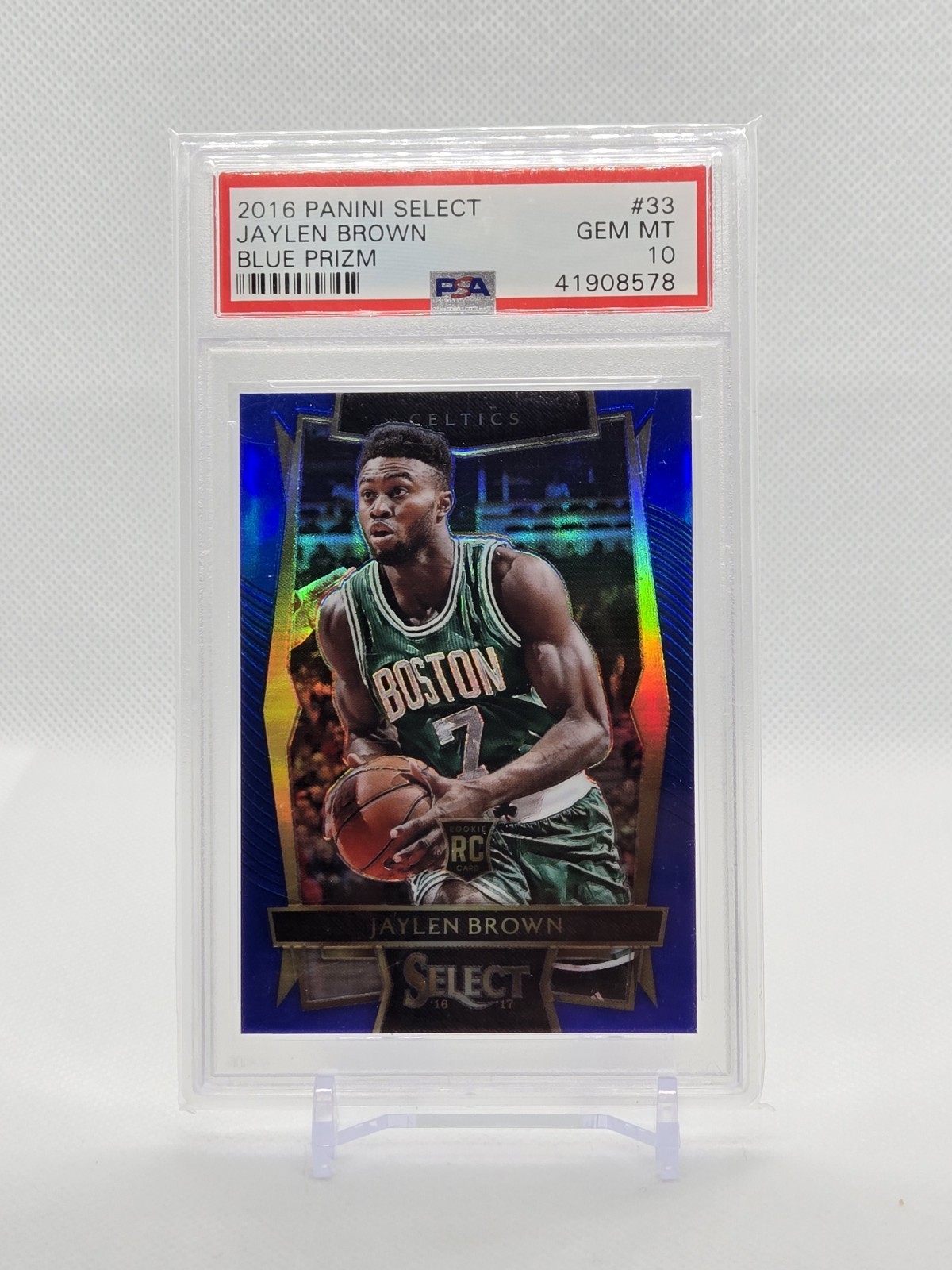 2016-17 Panini Select Concourse Jaylen Brown #33 Blue Prizm /299 (RC) PSA 10