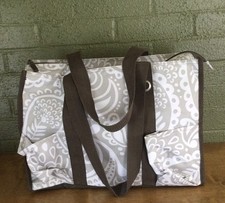 Thirty-One Large Tote Bag Brown And White New Without Tags
