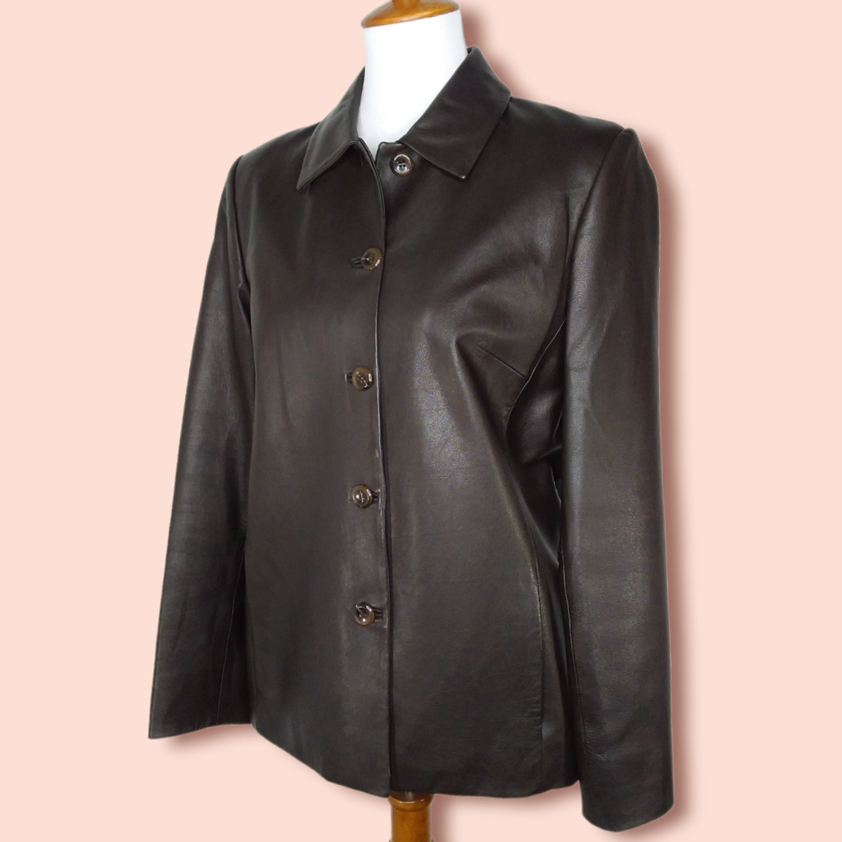 Pendleton Leather Jacket Size Medium Brown Classi… - image 9