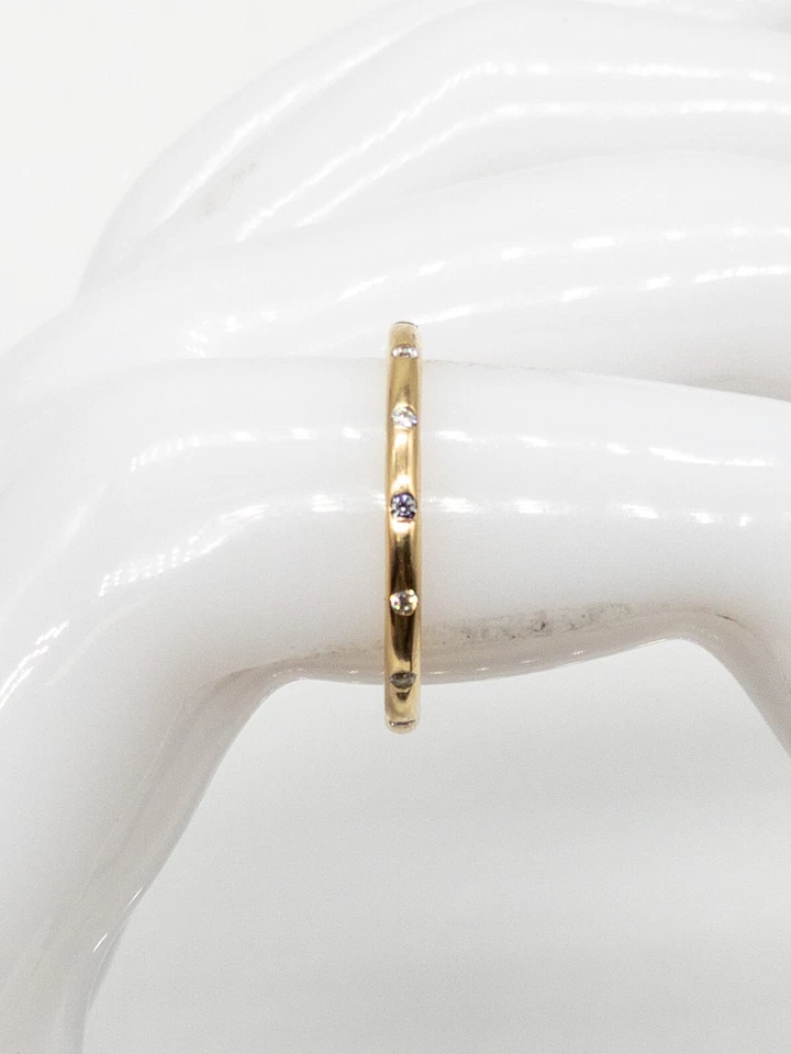 Подписанное кольцо PANDORA $1450 0,50 карата VS H с бриллиантом желтое золото 14 карат Eternity 7,75 - Изображение 4 из 4