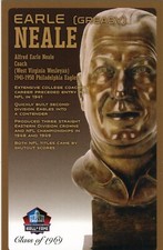 Earle Greasy Neale HOF Football Hall Fame Bronze Bust 92/150 Postcard Plaque