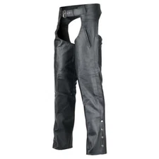 Motorcycle Chaps Deep Pocket Leather Pants by Vance Leather