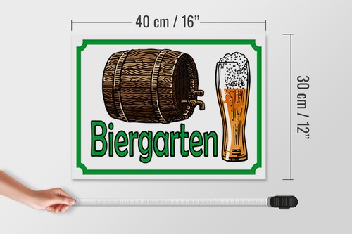 Holzschild Hinweis 40x30cm Biergarten Bier Brauerei Holz Deko Schild wooden sign - Picture 5 of 5