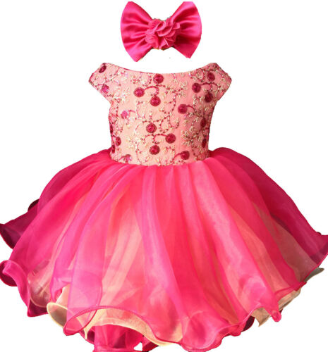 Jenniferwu Baby Girl Christmas Dress Lace Pageant Party Wedding Tull Dress 3T