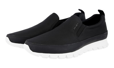 PRADA Nylon PRAX Slip-on Sneaker - 4D2991 - Schwarz Weiss - NEU -  6,5 40,5
