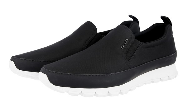 Prada Nylon Prax Slip-On Sneaker - 4D2991 - Schwarz Weiss - Neu - 6,5 40,5-image