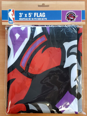 トロント・ラプターズ　90s　恐竜ロゴ　チャンピオン製　初期デザイン　L TORONTO RAPTORS Classic 1990s Dinosaur Logo on Purple NBA 3'x5