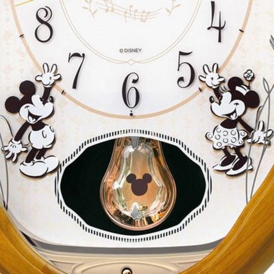 SEIKO Disney Wall Clock Wood frame Mickey & Minnie FW575B from