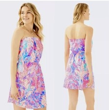 Lilly Pulitzer Windsor Strapless Mini Dress XS Floral Preppy Beach Vacation