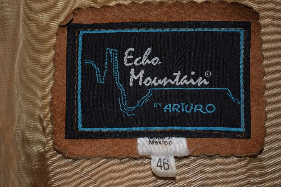 Echo Mountain Arturo vtg INCREDIBLE Western Fringe Leather Suede Jacket Size 46 - Image 3 of 4