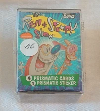 REN & STIMPY Topps 1993 Complete Card Set Stickers Wrapper Nickelodeon Prismatic