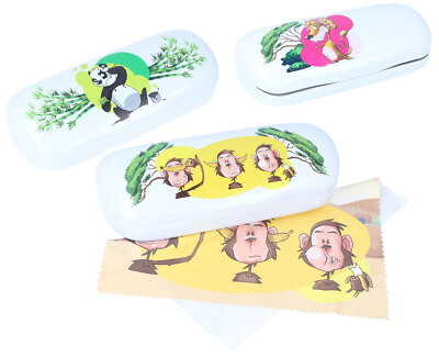 Hartschalenetui aus Alu mit lustigen Cartoonmotiven und wählbarem Microfasertuch
