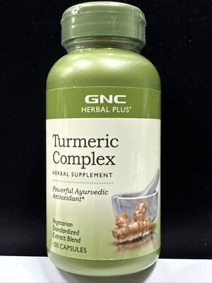 GNC Turmeric Complex 100 Caps/100 Ser 400 mg Powerful Ayurvedic Antioxidant 8/26
