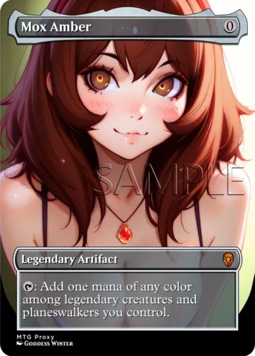 MTG - Mox Amber - Fanart Borderless Style Card For EDH / Playtest