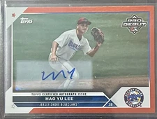 2023 Topps Pro Debut HAO YU LEE Red Foil Refractor Auto 10/10 #PD-116 Rare Sp