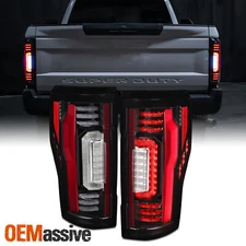 For 2017-2019 Ford F250 F350 F450 Superduty Full LED Tail Lights Black Lens Lamp