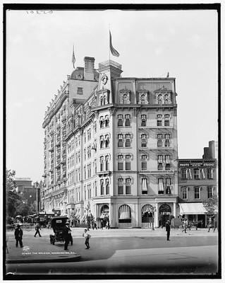 Raleigh,streets,hotels,buildings,Washington DC,Detroit Publishing Company,1900