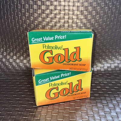 2- Palmolive Gold Deodorant  Soap, Gold, 4 Ounce Each.