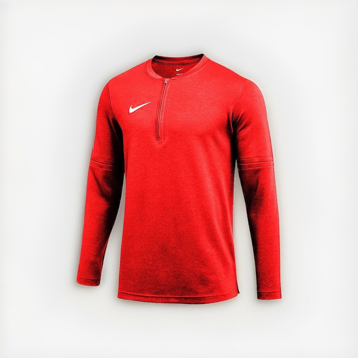 Nike Dri-FIT TEAM Men’s Size S Long Sleeve 1/4-Zip Top Red/White DV6751-657  NWT