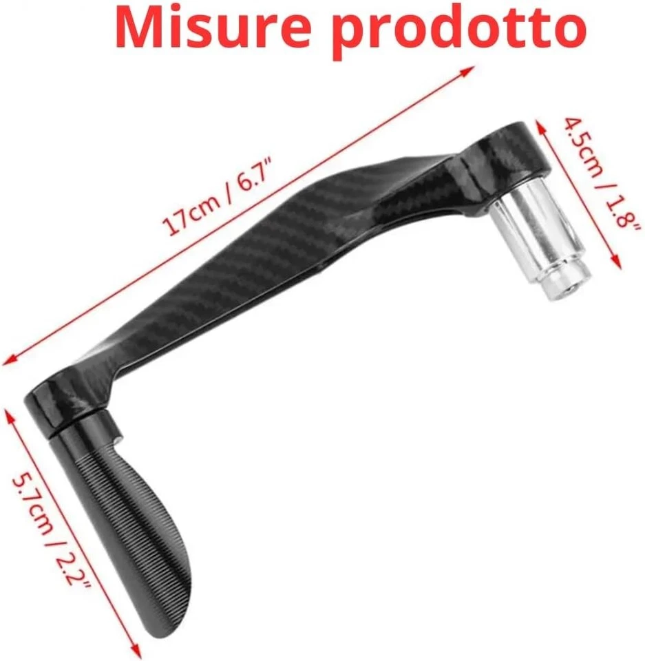 Paraleve Moto Carbon Look Universali 22mm per Freno e Frizione in Alluminio CNC - Immagine 3 di 4