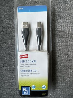 Staples, 6ft USB 2.0 Cable Connectors | eBay