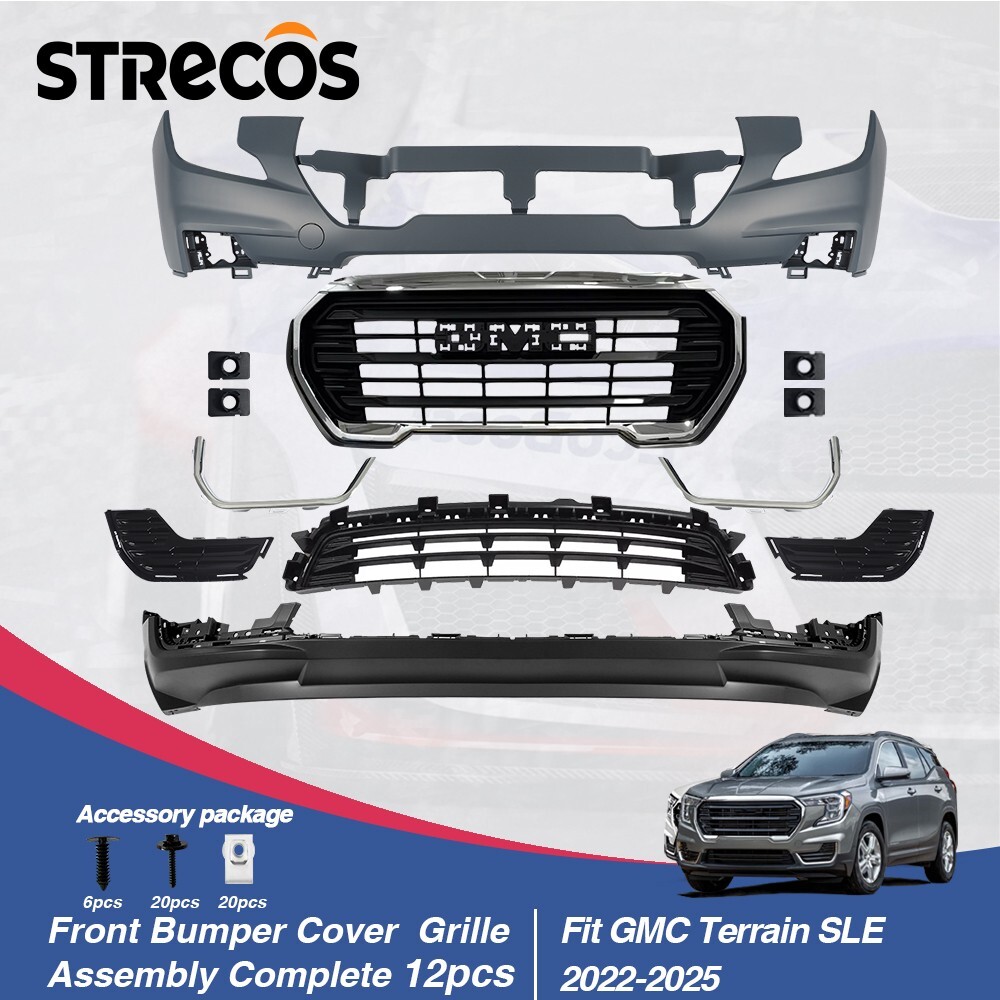 2022-25 GMC Terrain SLE Front Bumper Cover & Grille Set OEM 84931973