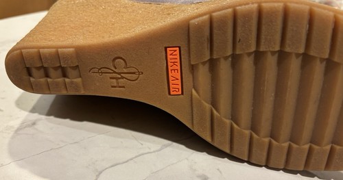 Cole Haan Grey Suede Lace Up Wedge Heel Boots Size 11-NEW - Picture 8 of 12
