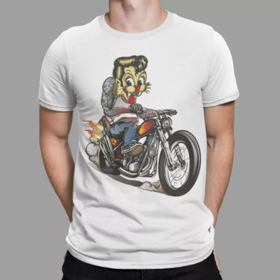 Hot! STRAY CATS Band Short Sleeve Cotton White T Shirt Full Size For Men BT164