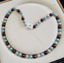 16" 18" 24" 8/10/ 12mm Multicolor South Sea Shell Pearl Round Beads Necklace AAA