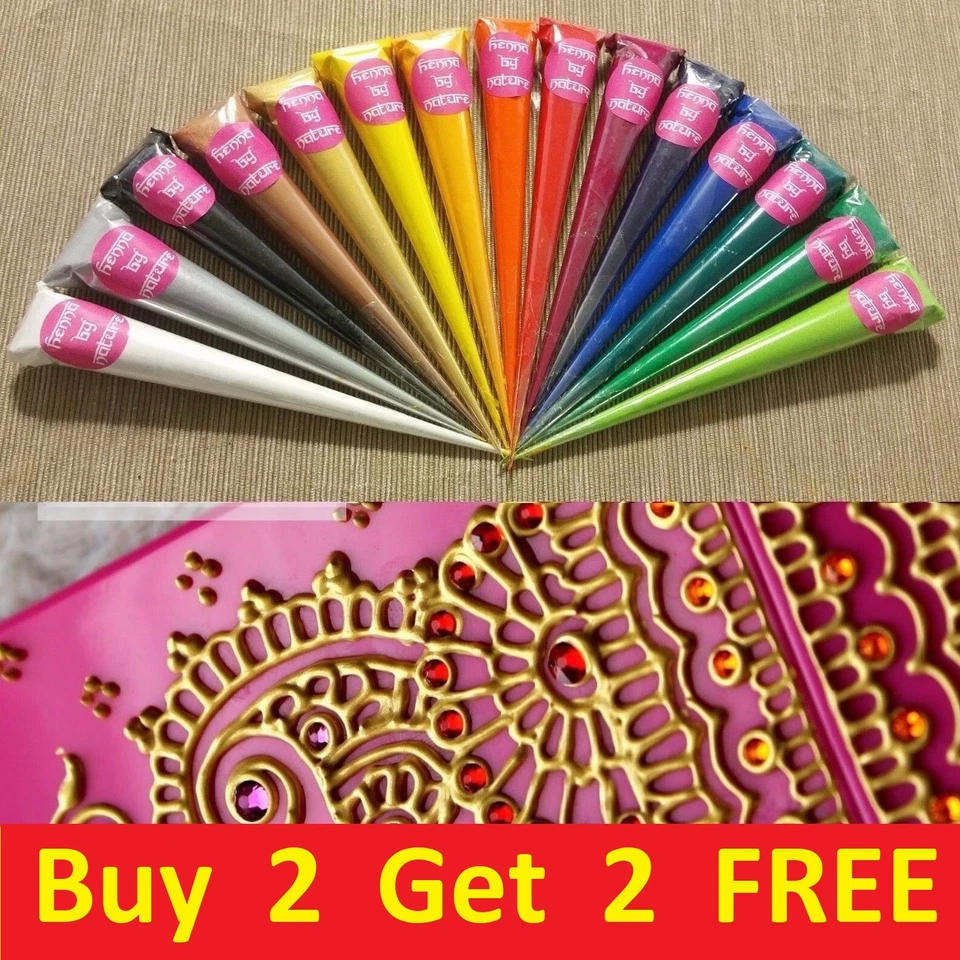 20ml Acrylic Henna Paint Cones Mehndi Candles Canvas Handmade Gifts Art Work