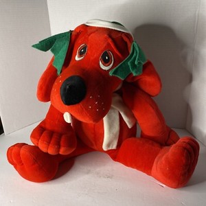 Commonwealth Plush Red Christmas Dog Santa Hat 1987 Vintage