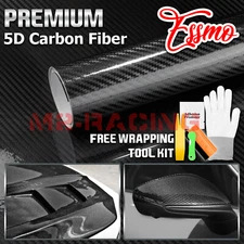 5D Carbon Fiber Low Tack High Gloss Car Vinyl Vehicle Wrap Sticker Decal Sheet