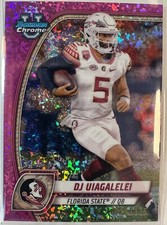 2024 BOWMAN U CHROME FOOTBALL DJ UIAGALELEI FUCHSIA MINI DIAMOND #48 #023/125