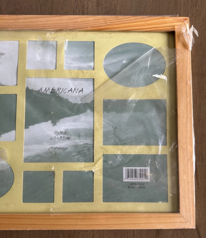 Natural Wood Collage Picture Wall Frame Holds 11 Photos 16 x 13 NEW - Image 3 of 4