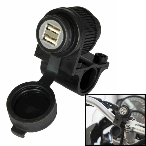 MOTORRAD 12V USB NETZTEIL KIT DUAL USB PORT STECKUNGEN FÜR TELEFON SAT-NAV UNIT
