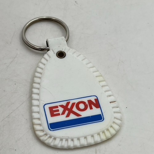 Vintage 1980’s EXXON Gas Oil Service Station Keychain LOGO Plastic FOB Key Ring