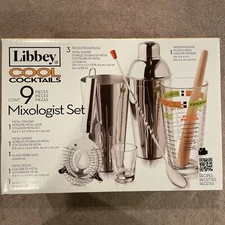 LIBBEY COOL COCKTAILS - 9 PCS  MIXOLOGIST SET