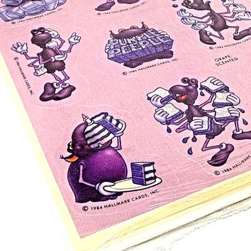 Vintage 1984 Hallmark Scratch N Sniff Stickers – Purple Peeple Grape (NOS, Mint) - Picture 3 of 11