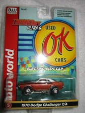 AUTOWORLD HO SLOT CAR OK USED CARS THUNDER-JET ULTRA G 70 DODGE CHALLENGER/PINK