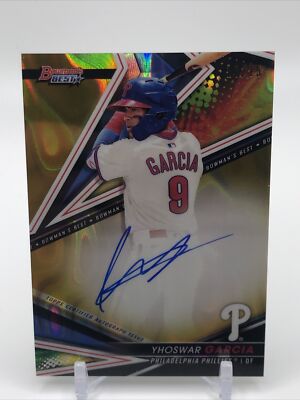 2022 Bowman's Best Yhoswar Garcia Gold Lava Refractor Auto /75 Phillies
