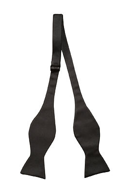 Schwarze Fliege zum Selbstbinden Satin Seide Look für Abendanzug Smoking Neu Eigenbinden