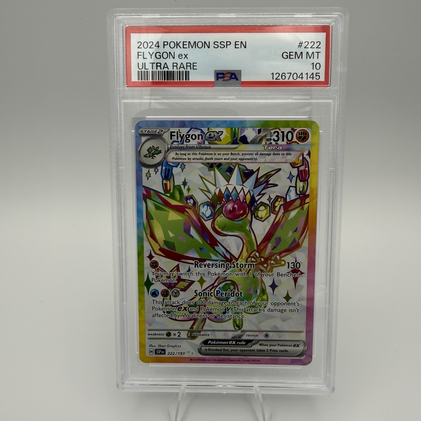 Pokémon Flygon EX 222/191 Full Art Ultra Rare Surging Sparks 2024 PSA 10